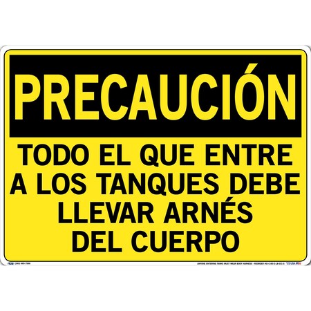 Vestil Vinyl Label Sign, 14-1/2" Height, 20-1/2" Width, Vinyl Label, Rectangle, Spanish SI-C-80-E-LB-011-S